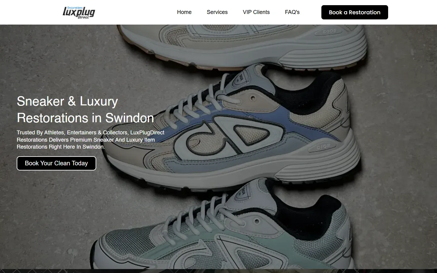 LuxPlugDirect Restorations's old website, before the rebuild