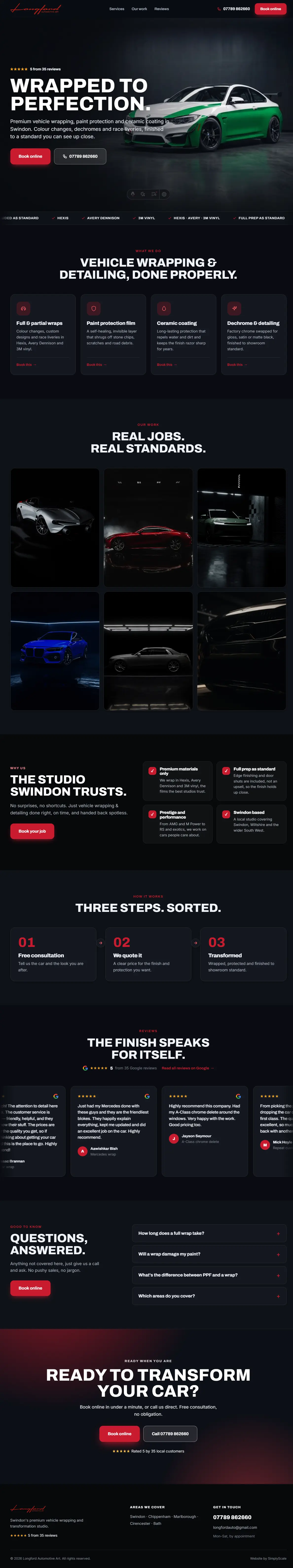 Longford Automotive Art website — Vehicle Wrapping & Detailing